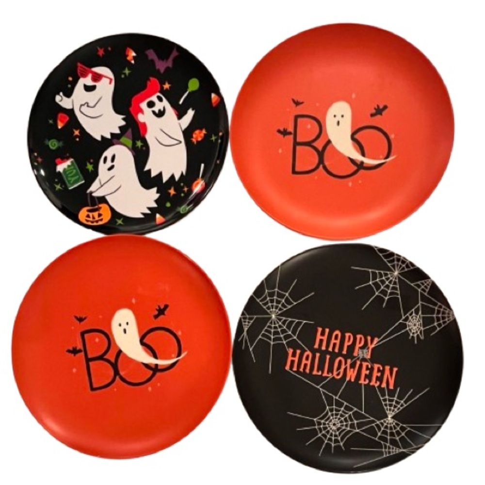 🆕- Hyde & Eek Target- Set/4 Halloween Themed Melamine Plates.